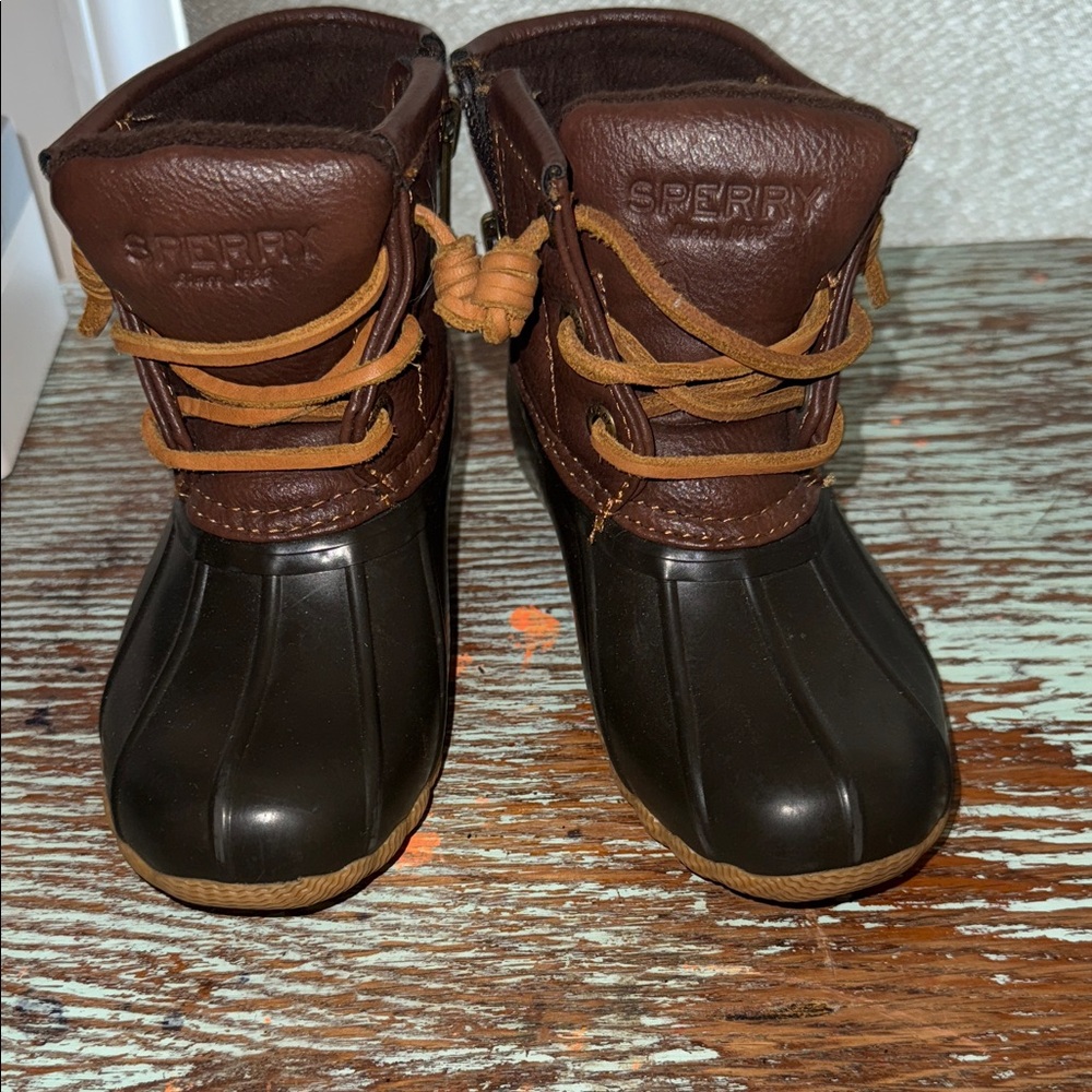 Sperry Kids Dark Brown and Black Boots